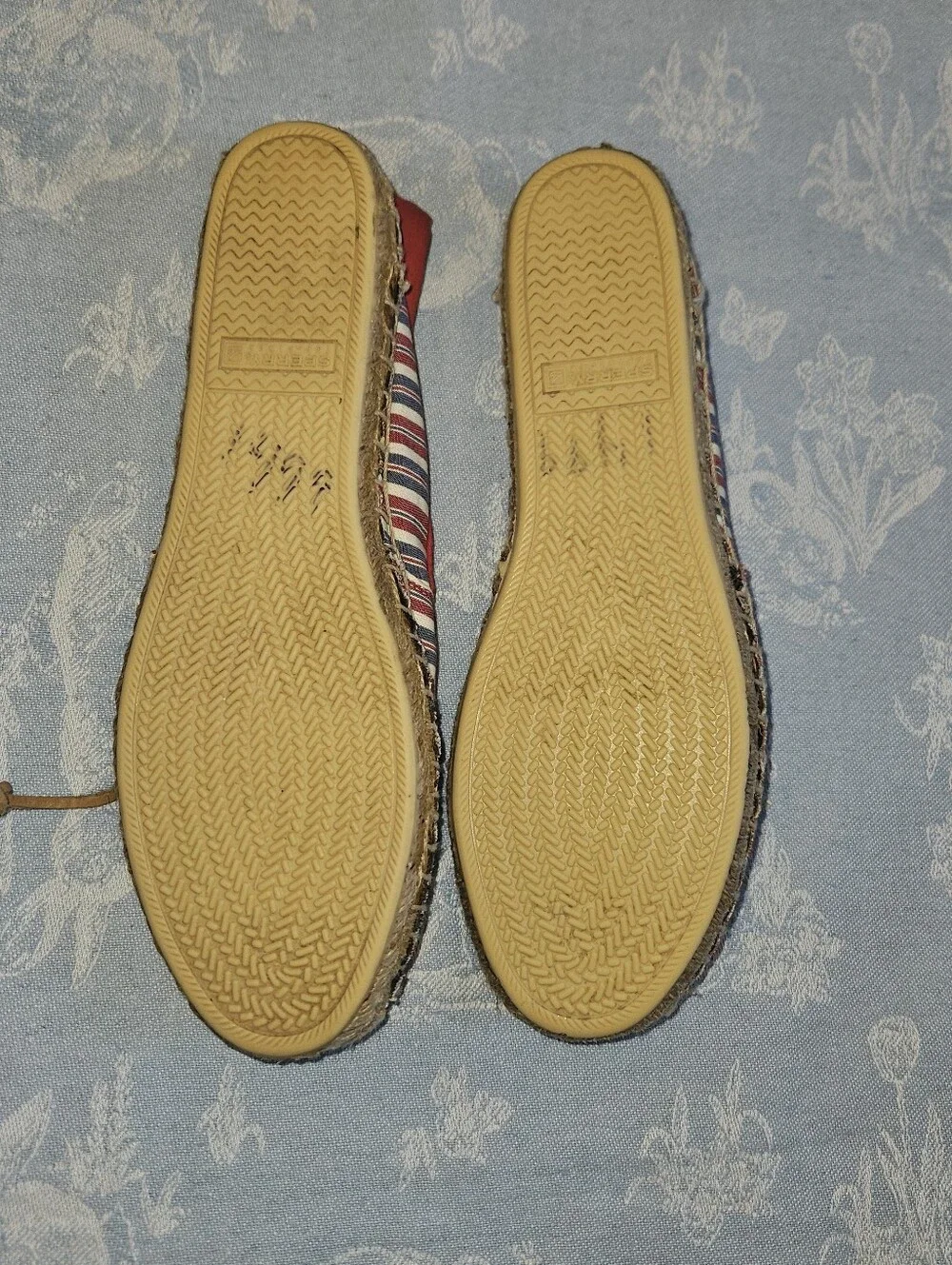 Sperry Top-Sider Women's Katama Slip-Ons, Red/Blue Stripe, Size 8.5M